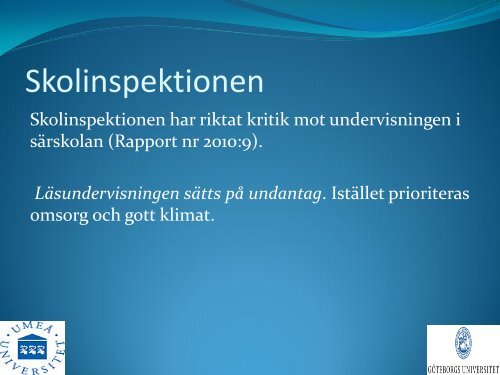 Går det att undervisa i läsförståelse i särskolan ... - Umeå universitet