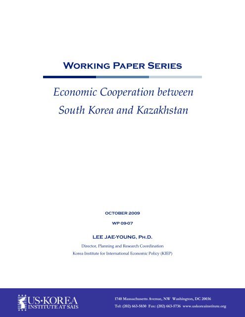 Economic Cooperation between South Korea and Kazakhstan