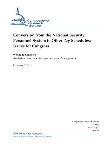 Conversion from the National Security Personnel ... - MSPB Watch
