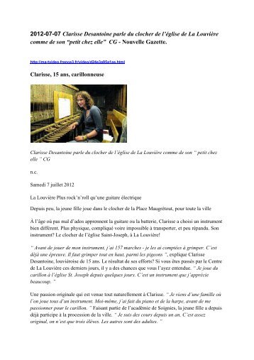 2012-07-07 Clarisse Desantoine parle du clocher de ... - Open kerken