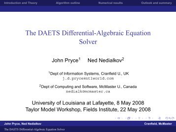The DAETS Differential-Algebraic Equation Solver