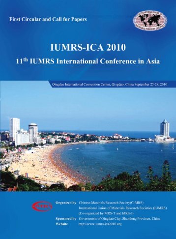 IUMRS-ICA 2010 First Circular and Call for Papers - National Center ...
