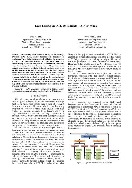 Data Hiding via XPS Documents â A New Study