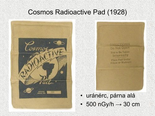 Radioaktív készítmények közforgalomban a XX. Században