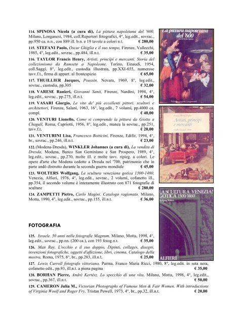 CATALOGO 29 settembre 2009 - I libri di Prospero