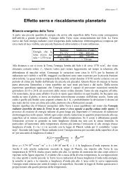 Effetto serra e riscaldamento planetario - Dipartimento di Chimica e ...