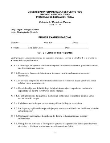 PRIMER EXAMEN PARCIAL - Saludmed