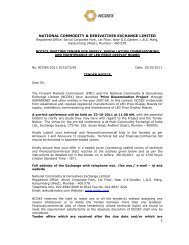 1 national commodity & derivatives exchange limited - NCDEX