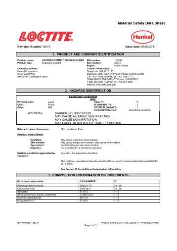 Material Safety Data Sheet - Uline