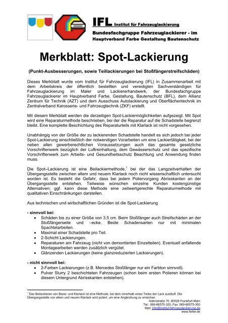 Merkblatt: Spot-Lackierung - Nexa Autocolor