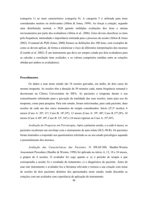 ESTUDO DE PROCESSOS PSICANALÃƒÂTICOS COM O PQS ...