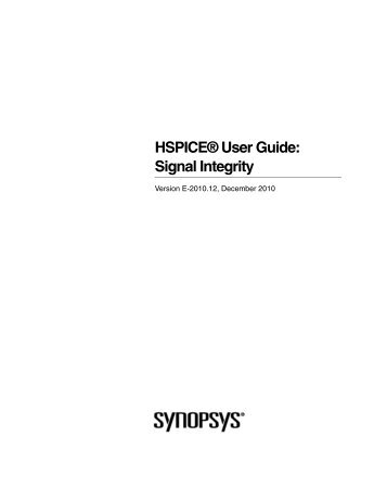 HSPICE User Guide - Department of Electrical, Computer, and ...