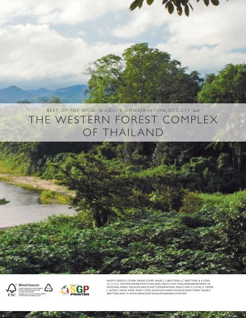 the western forest complex of thailand - Wildlife Conservation Society