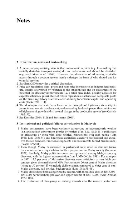 PRIVATIZATION Privatization in Malaysia, Regulation, rent-seeking and policy failure