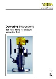 Operating Instructions - Ball valve fitting for pressure ... - Vega