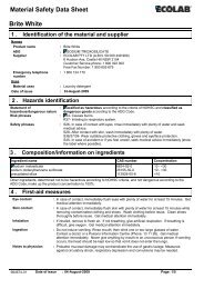 Ecolab - Brite White - msds - Perth Cleaning Supplies