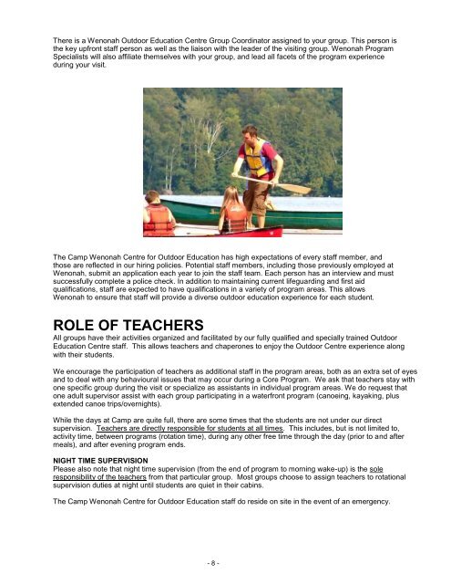 INFORMATION BOOKLET - Camp Wenonah