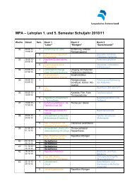 MPA â Lehrplan 1. und 5. Semester Schuljahr 2010/11