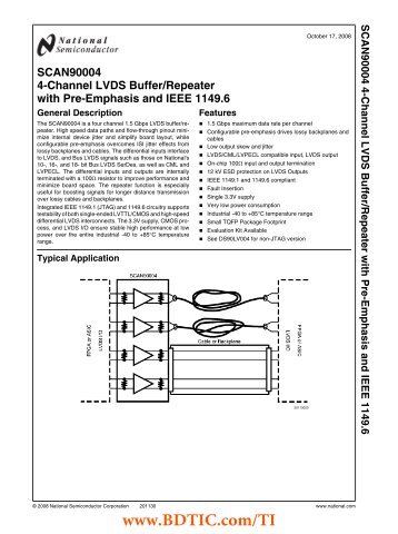 SCAN90004 4-Channel LVDS Buffer/Repeater with Pre-Emphasis ...