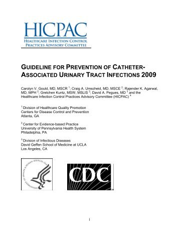 2009 CAUTI guidelines - Centers for Disease Control and Prevention