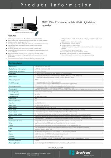 DVR mobil 12 canale EVERFOCUS EMV-1200.pdf - GTO Security ...