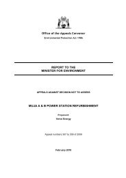 Office of the Appeals Convenor REPORT TO THE MINISTER FOR ...