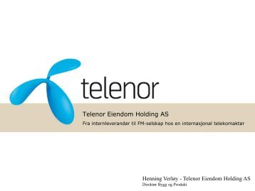 Strategisk nivÃ¥ Operativt nivÃ¥ Telenor Eiendom 1995