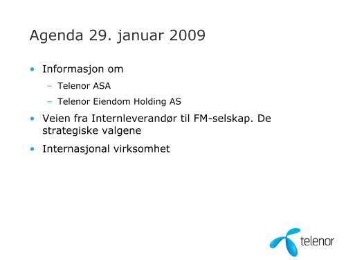 Strategisk nivÃ¥ Operativt nivÃ¥ Telenor Eiendom 1995