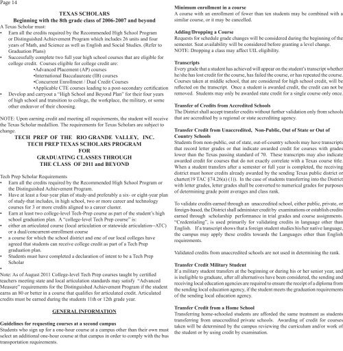 2012-2013 High School Curriculum Bulletin - McAllen ISD