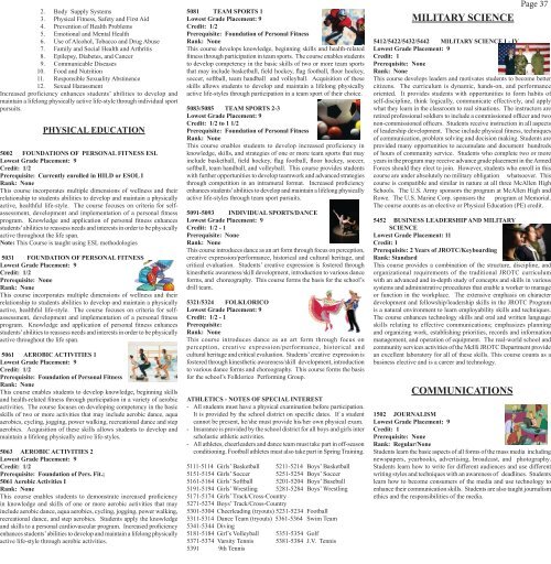 2012-2013 High School Curriculum Bulletin - McAllen ISD