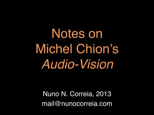 “Audio-Vision” (pdf) - Nuno Correia