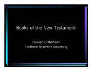 Books of the New Testament - Southern Nazarene University