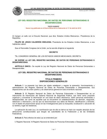 Ley del Registro Nacional de Datos de Personas ... - Normateca