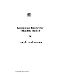 Kommunala fÃ¶reskrifter enligt miljÃ¶balken fÃ¶r Landskrona kommun