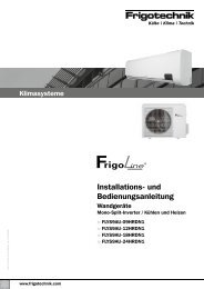 Bedienungsanleitung Frigoline RaumklimagerÃ¤te ... - KlimaCorner.de