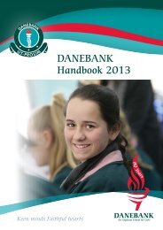 DANEBANK Handbook 2013 - DANEBANK Anglican School For Girls