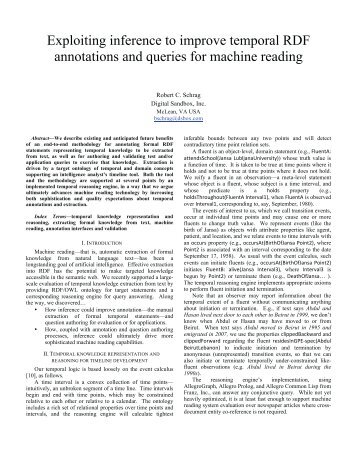 Exploiting inference to improve temporal RDF ... - Franz Inc.