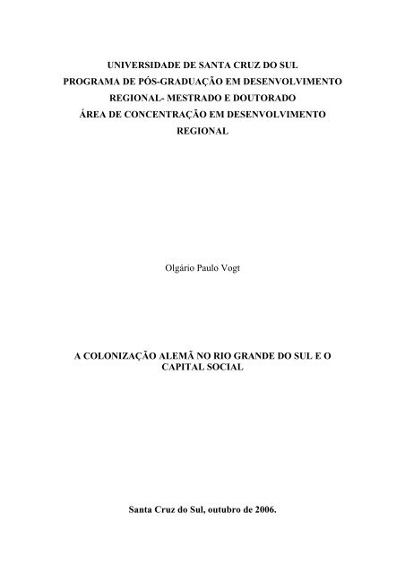 Capa Dura - UNISC Universidade de Santa Cruz do Sul