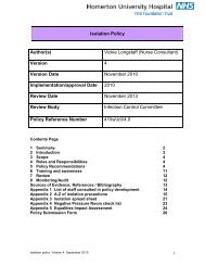 Isolation policy - Homerton University Hospital