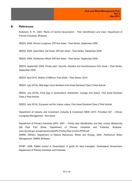 Pest and Weed Management Plan - QGC