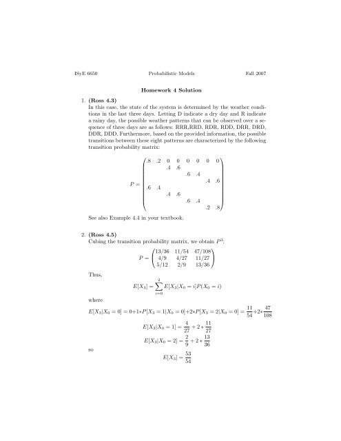 Homework #4 Solutions (pdf file)