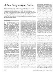 Adieu, Satyaranjan Sathe - Eledu.net