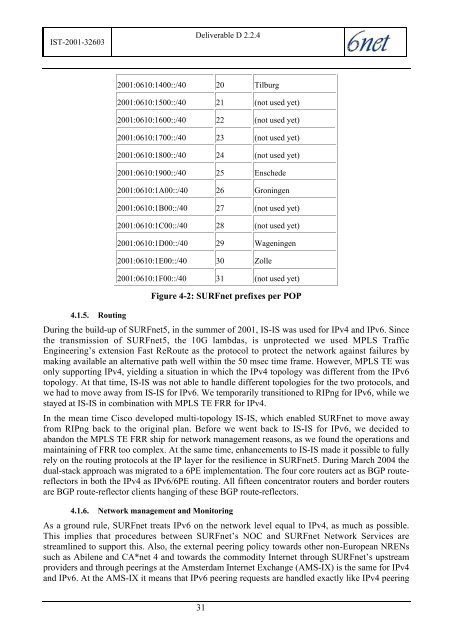 D2.2.4: Final IPv4 to IPv6 Transition Cookbook for ... - 6NET