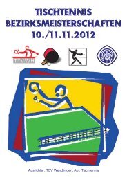 Tischtennis-Bezirksmeisterschaften 2012 - TTVWH Bezirk Esslingen