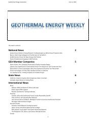 see GEA's July 11 2013 issue - Geothermal Energy Association