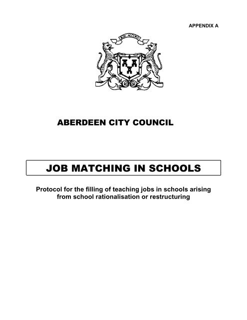 JOB MATCHING IN SCHOOLS - The Educational Institute of Scotland