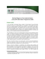 ERI SEE Activities Report 2008