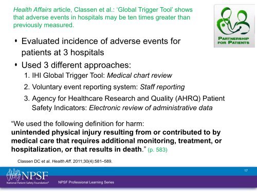 Patient Safety Curriculum Module 8: Methods for Measuring ...