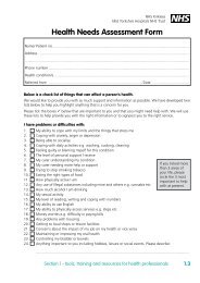 Health Needs Assessment Form - NHS Kirklees