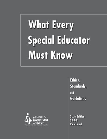 What Every Must Know Special Educator - Council for Exceptional ...